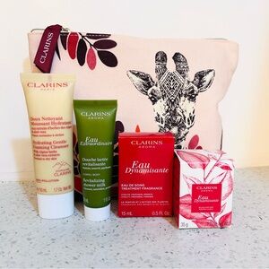 Clarins Bundle gift sample with cosmetic bag